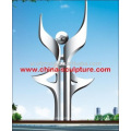 large outdoor stainless steel sculpture